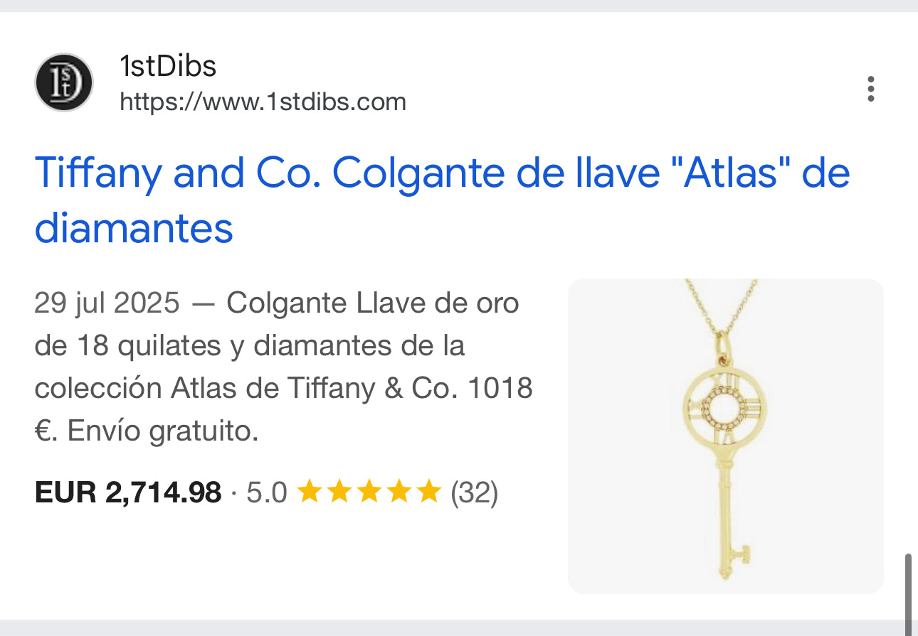 Llave Tiffany & Co. Atlas