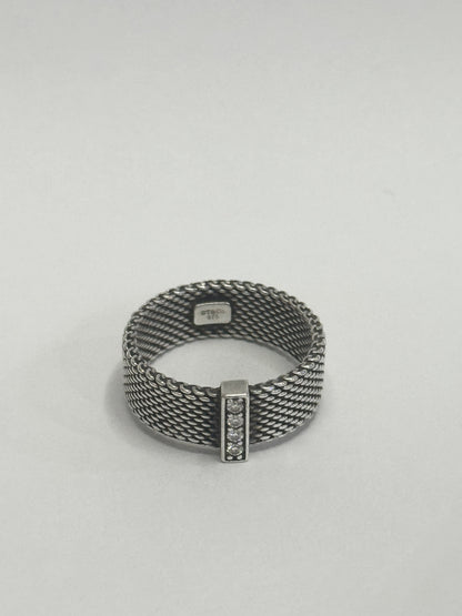 Anillo Mesh con diamantes